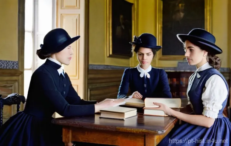 20세기 여성 운동과 참정권 - **Prompt Title: The Dawn of Feminism in Portugal - Early 20th Century Intellectual Gathering**

    ...