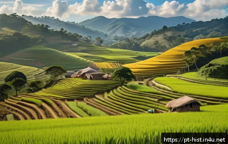 조선 후기 실학과 경제 개혁 - A vibrant Brazilian rural community scene depicting family farmers practicing agroecology inspired b...